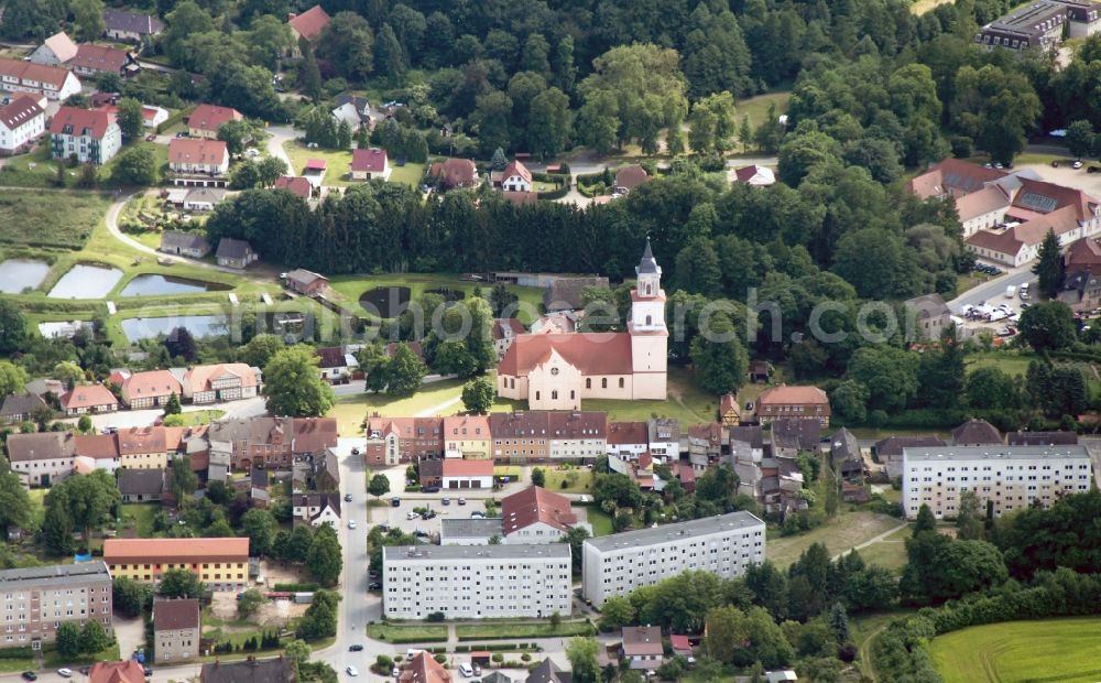 Boitzenburg from above - Parish church in Boitzenburg in Uckermark in Brandenburg