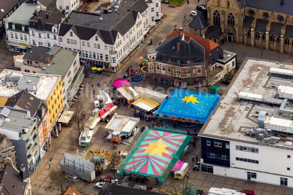 Bochum from the bird's eye view: Fair - event location at festival on Alten Markt in the district Wattenscheid in Bochum in the state North Rhine-Westphalia, Germany