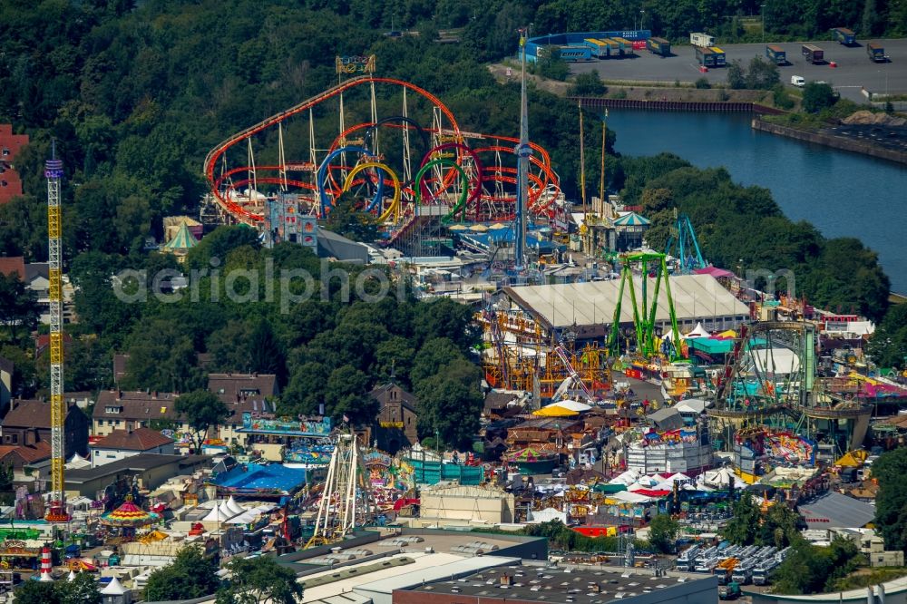 Aerial image Herne - Fair - event location at festival Cranger Kirmes in Herne in the state North Rhine-Westphalia