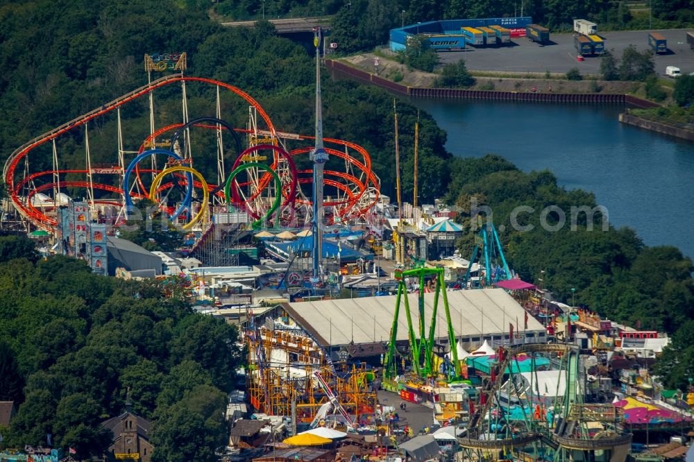 Aerial photograph Herne - Fair - event location at festival Cranger Kirmes in Herne in the state North Rhine-Westphalia