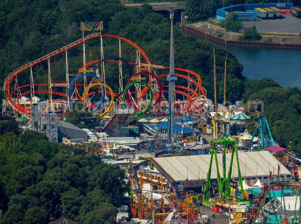 Herne from above - Fair - event location at festival Cranger Kirmes in Herne in the state North Rhine-Westphalia