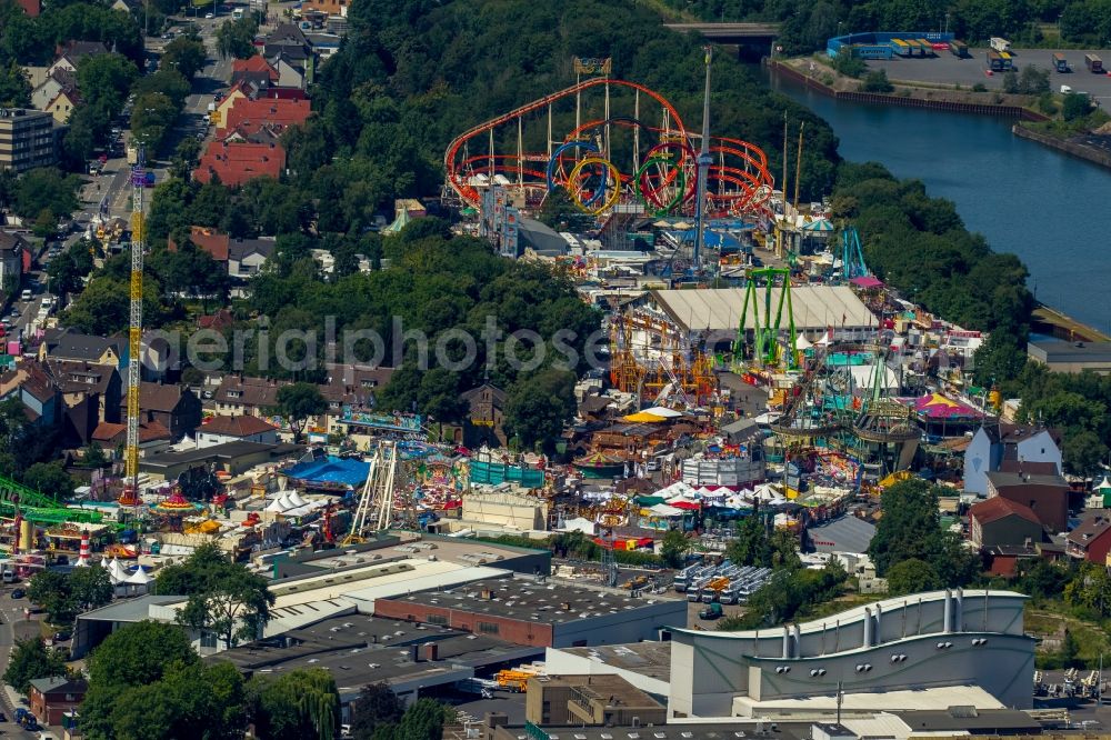 Aerial image Herne - Fair - event location at festival Cranger Kirmes in Herne in the state North Rhine-Westphalia