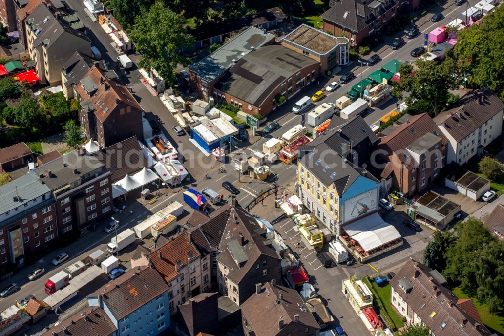 Herne from above - Fair - event location at festival Cranger Kirmes in Herne in the state North Rhine-Westphalia