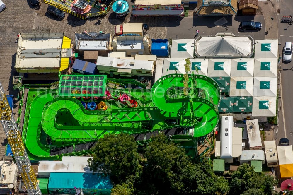 Herne from the bird's eye view: Fair - event location at festival Cranger Kirmes in Herne in the state North Rhine-Westphalia