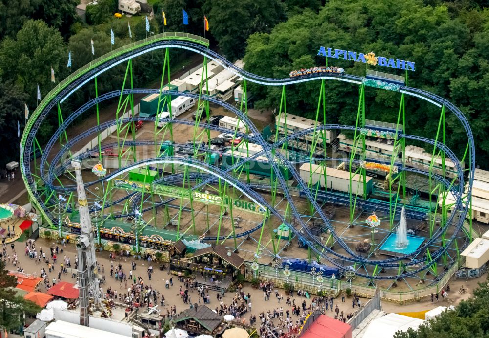 Aerial image Herne - Fair - event location at festival Cranger Kirmes in Herne at Ruhrgebiet in the state North Rhine-Westphalia