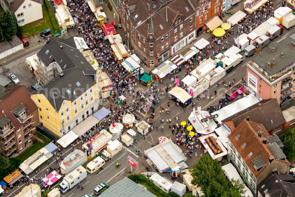 Aerial image Herne - Fair - event location at festival Cranger Kirmes in Herne at Ruhrgebiet in the state North Rhine-Westphalia