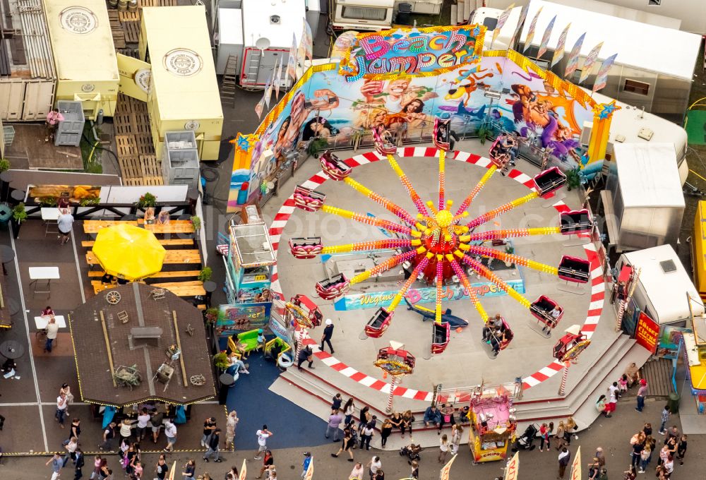 Aerial photograph Herne - Fair - event location at festival Cranger Kirmes in Herne at Ruhrgebiet in the state North Rhine-Westphalia