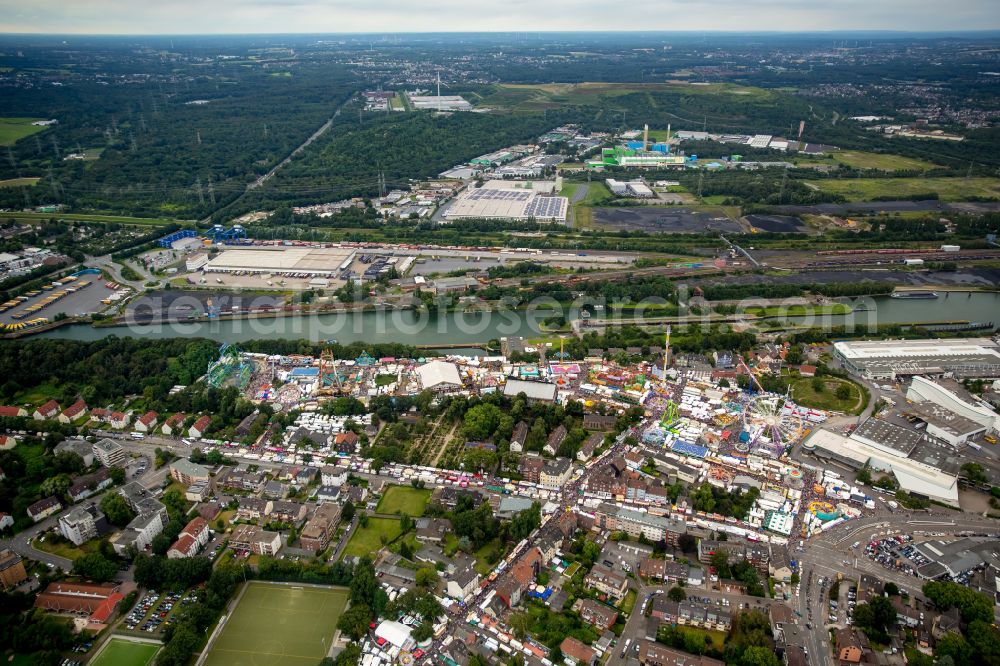 Aerial photograph Herne - Fair - event location at festival Cranger Kirmes in Herne at Ruhrgebiet in the state North Rhine-Westphalia