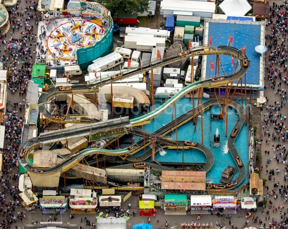 Aerial photograph Herne - Fair - event location at festival Cranger Kirmes in Herne at Ruhrgebiet in the state North Rhine-Westphalia