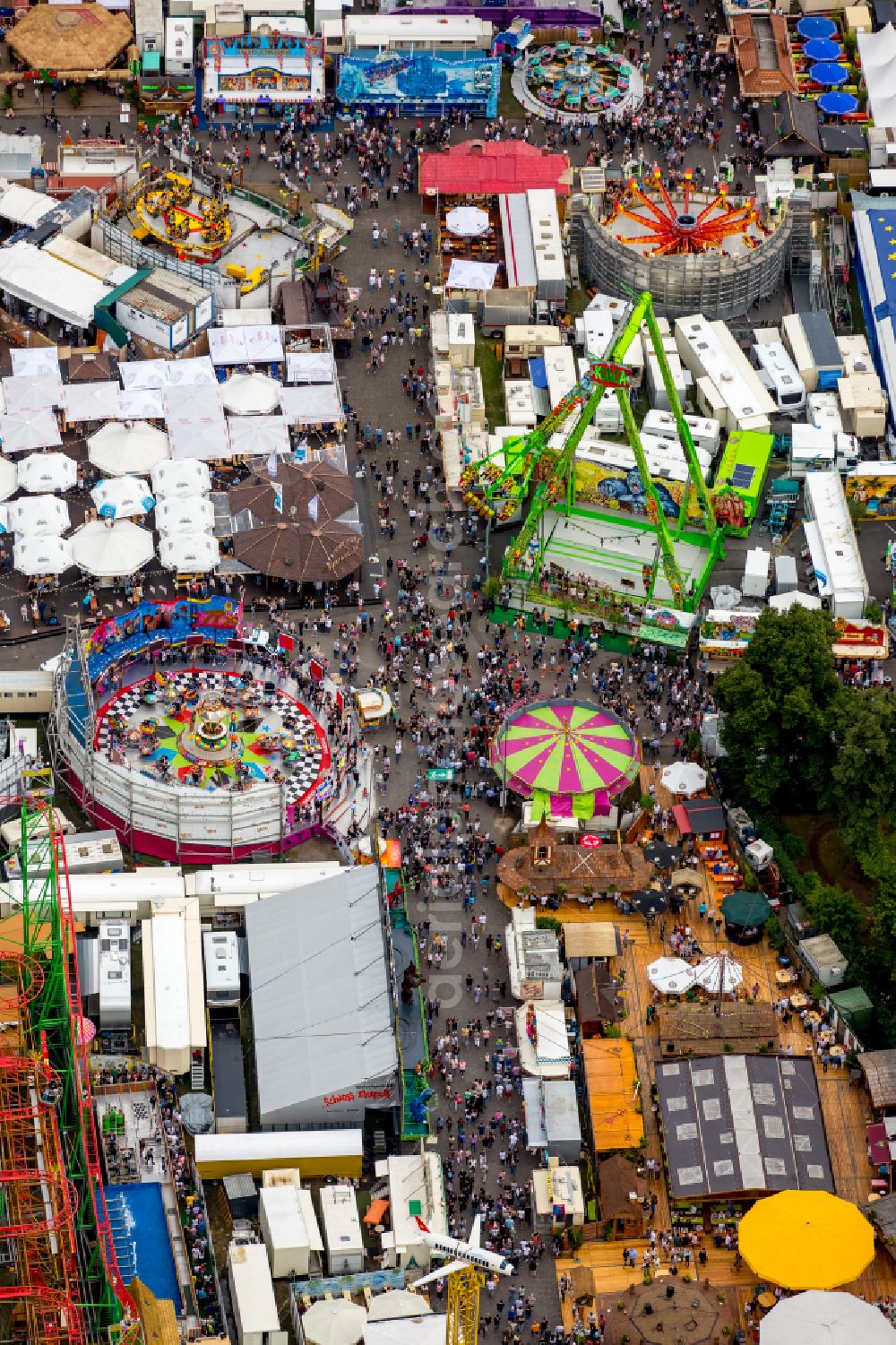 Herne from above - Fair - event location at festival Cranger Kirmes in Herne at Ruhrgebiet in the state North Rhine-Westphalia