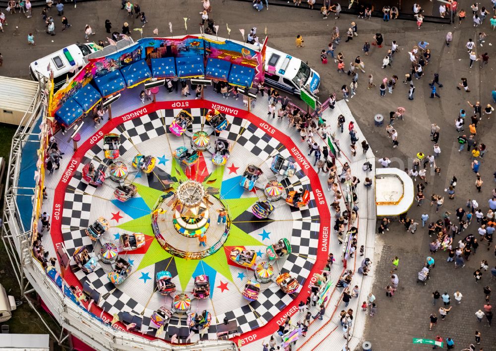 Aerial image Herne - Fair - event location at festival Cranger Kirmes in Herne at Ruhrgebiet in the state North Rhine-Westphalia