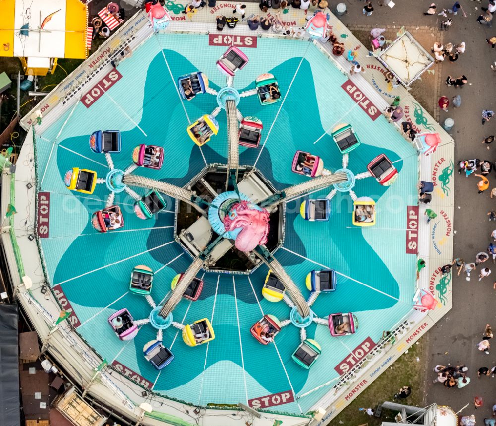 Aerial photograph Herne - Fair - event location at festival Cranger Kirmes in Herne at Ruhrgebiet in the state North Rhine-Westphalia