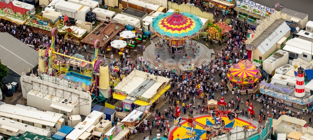 Herne from above - Fair - event location at festival Cranger Kirmes in Herne at Ruhrgebiet in the state North Rhine-Westphalia