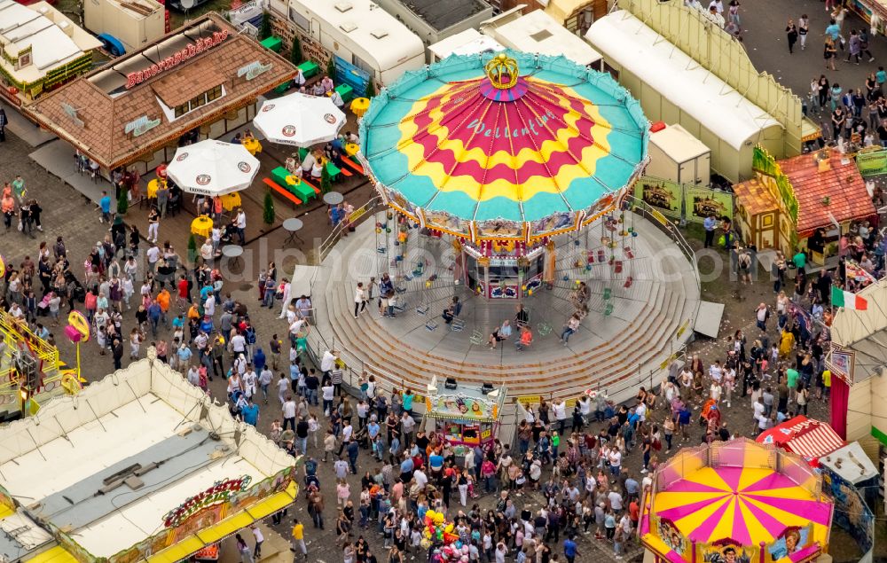 Aerial photograph Herne - Fair - event location at festival Cranger Kirmes in Herne at Ruhrgebiet in the state North Rhine-Westphalia