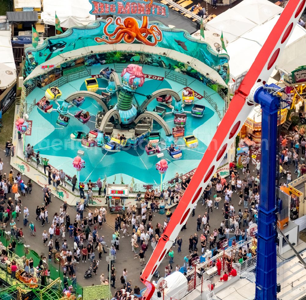 Herne from above - Fair - event location at festival Cranger Kirmes in Herne at Ruhrgebiet in the state North Rhine-Westphalia