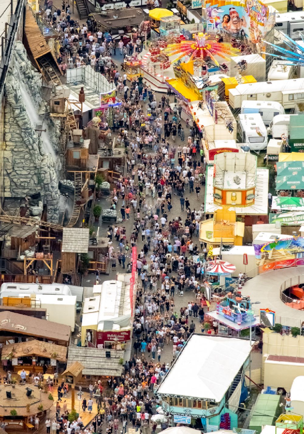 Aerial image Herne - Fair - event location at festival Cranger Kirmes in Herne at Ruhrgebiet in the state North Rhine-Westphalia