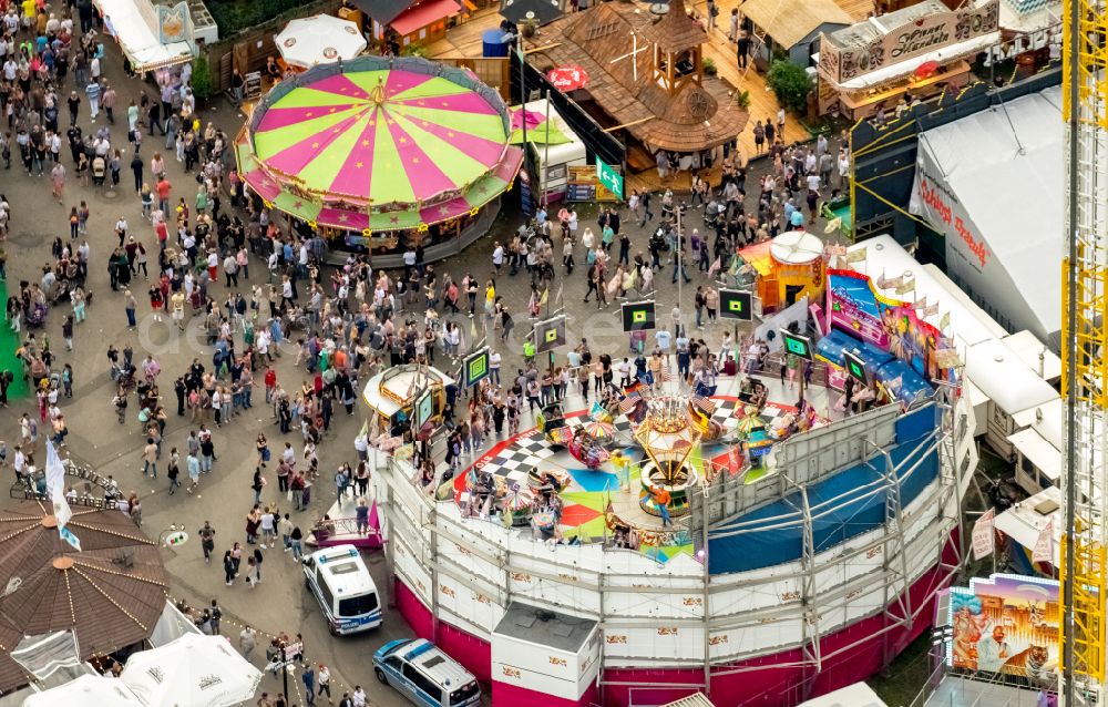 Herne from above - Fair - event location at festival Cranger Kirmes in Herne at Ruhrgebiet in the state North Rhine-Westphalia