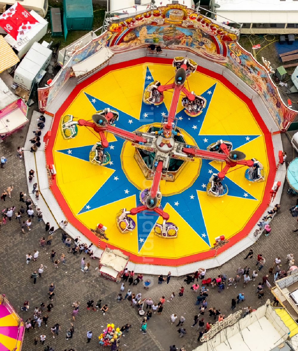 Aerial photograph Herne - Fair - event location at festival Cranger Kirmes in Herne at Ruhrgebiet in the state North Rhine-Westphalia