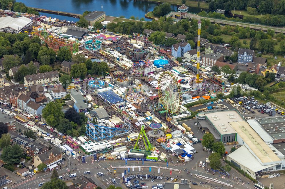 Aerial image Herne - Fair - event location at festival Cranger Kirmes in Herne at Ruhrgebiet in the state North Rhine-Westphalia