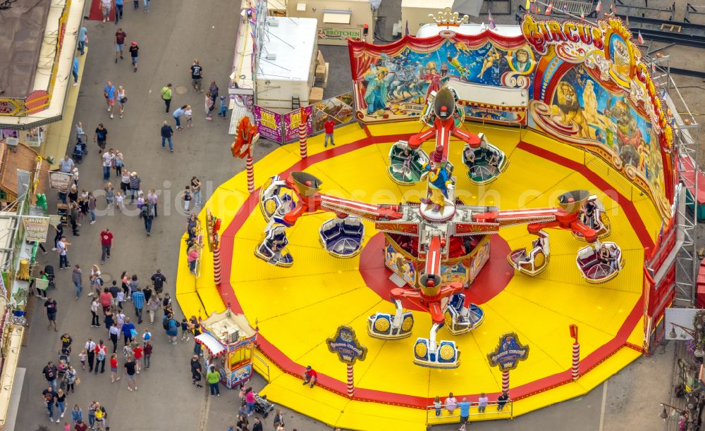 Aerial photograph Herne - Fair - event location at festival Cranger Kirmes in Herne at Ruhrgebiet in the state North Rhine-Westphalia