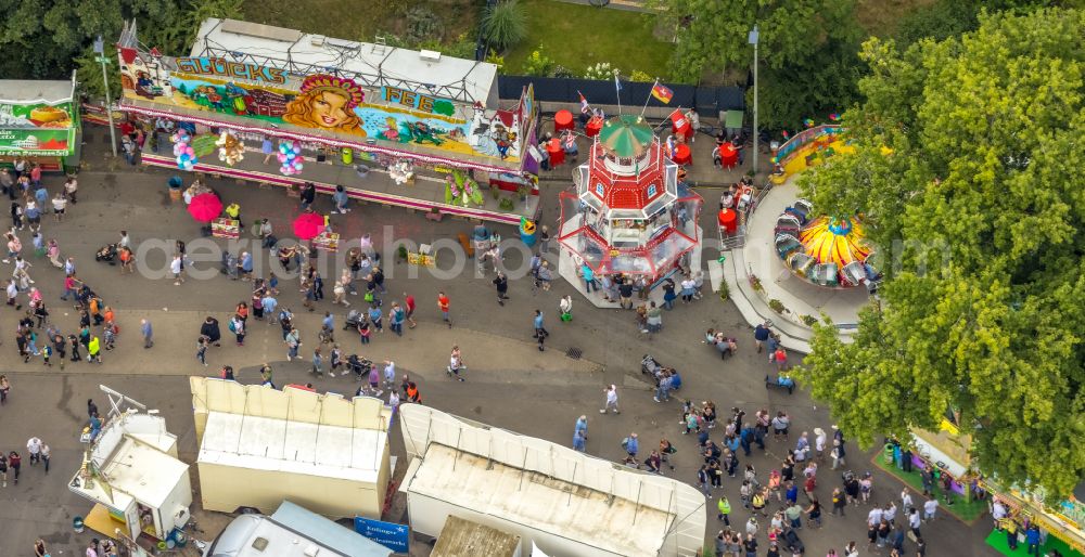 Aerial image Herne - Fair - event location at festival Cranger Kirmes in Herne at Ruhrgebiet in the state North Rhine-Westphalia