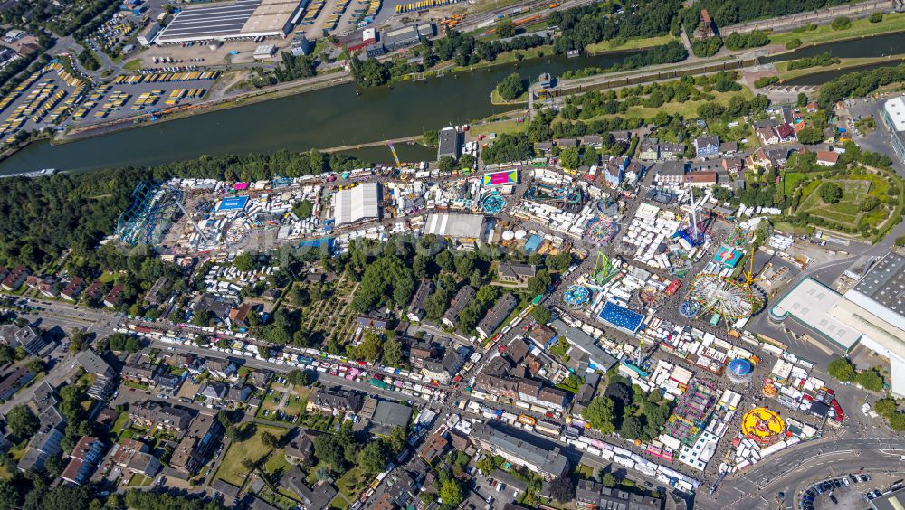 Aerial image Herne - fair - event location at festival Cranger Kirmes in the district Cranger in Herne at Ruhrgebiet in the state North Rhine-Westphalia, Germany