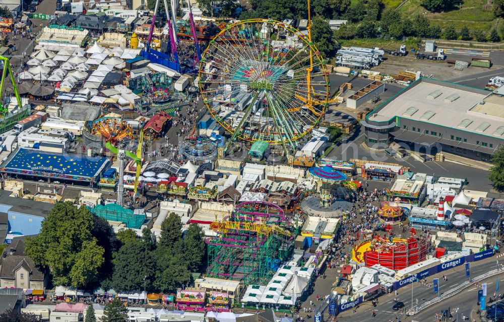 Herne from above - fair - event location at festival Cranger Kirmes in the district Cranger in Herne at Ruhrgebiet in the state North Rhine-Westphalia, Germany