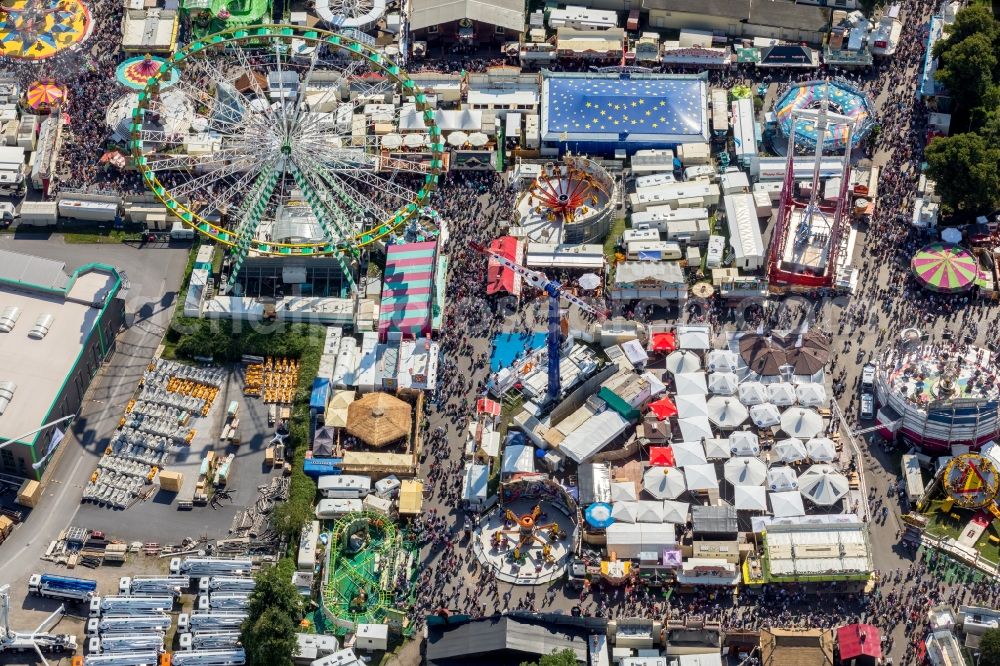 Herne from above - Fair - event location at festival Cranger Kirmes in the district Cranger in Herne in the state North Rhine-Westphalia, Germany