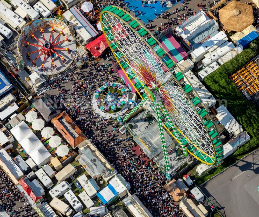 Herne from above - Fair - event location at festival Cranger Kirmes in the district Cranger in Herne in the state North Rhine-Westphalia, Germany