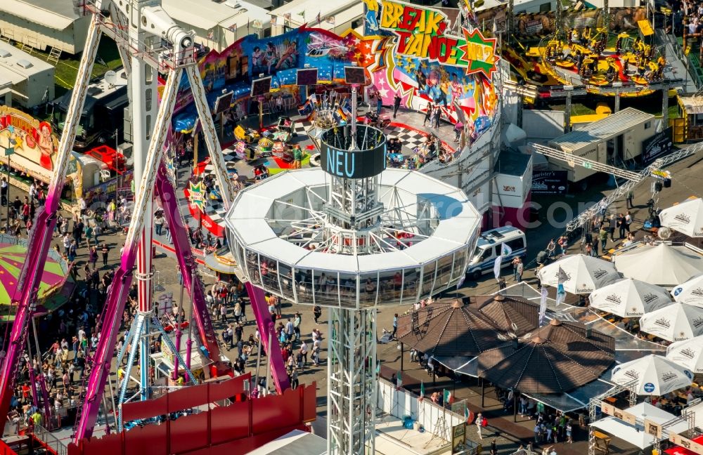 Aerial photograph Herne - Fair - event location at festival Cranger Kirmes in the district Cranger in Herne in the state North Rhine-Westphalia, Germany