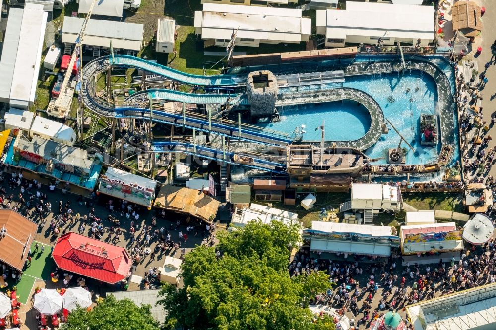 Herne from above - Fair - event location at festival Cranger Kirmes in the district Cranger in Herne in the state North Rhine-Westphalia, Germany