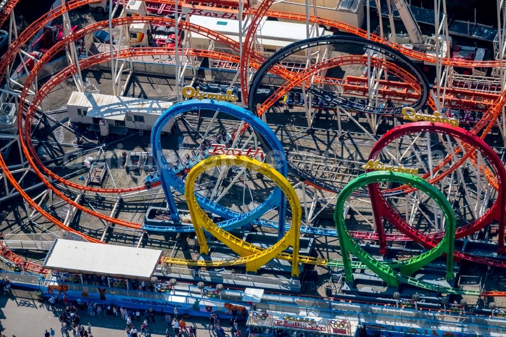 Aerial image Herne - Fair - event location at festival Cranger Kirmes in the district Cranger in Herne in the state North Rhine-Westphalia, Germany