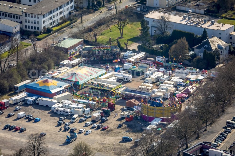 Aerial image Bochum - Fair - event location at festival on Festplatz Castroper Strasse in Bochum in the state North Rhine-Westphalia, Germany