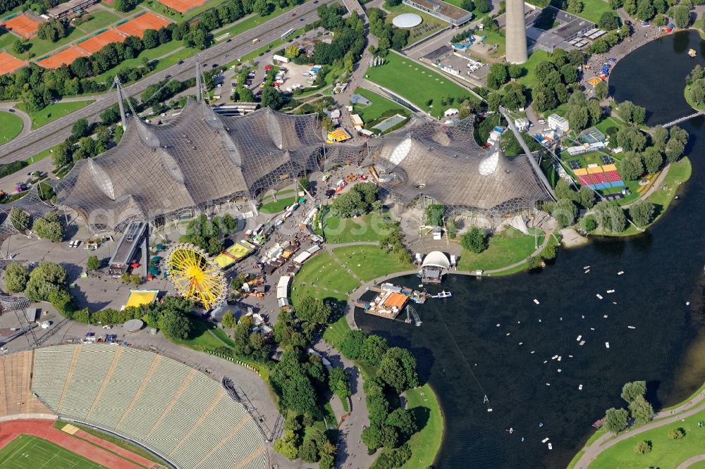 München from the bird's eye view: Fair - event location at festival Imparg Sommerfestival in Munich in the state Bavaria, Germany