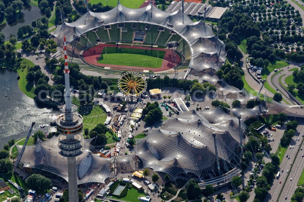 Aerial image München - Fair - event location at festival Imparg Sommerfestival in Munich in the state Bavaria, Germany