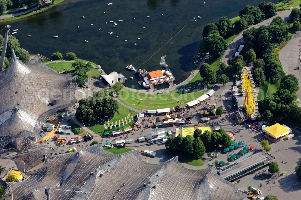 Aerial photograph München - Fair - event location at festival Imparg Sommerfestival in Munich in the state Bavaria, Germany