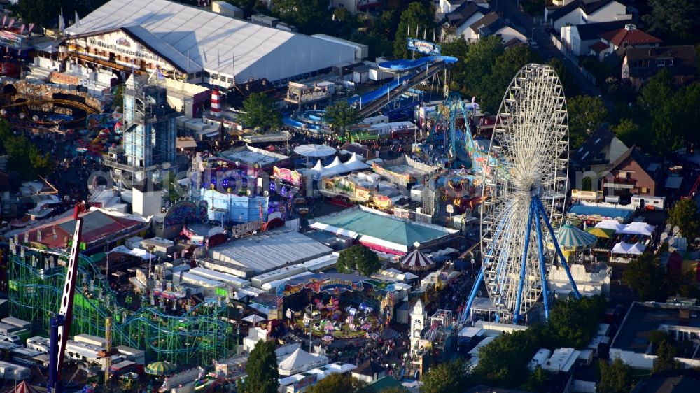 Bonn from above - Fair - event location at festival on Markt in the district Puetzchen-Bechlinghoven in Bonn in the state North Rhine-Westphalia, Germany