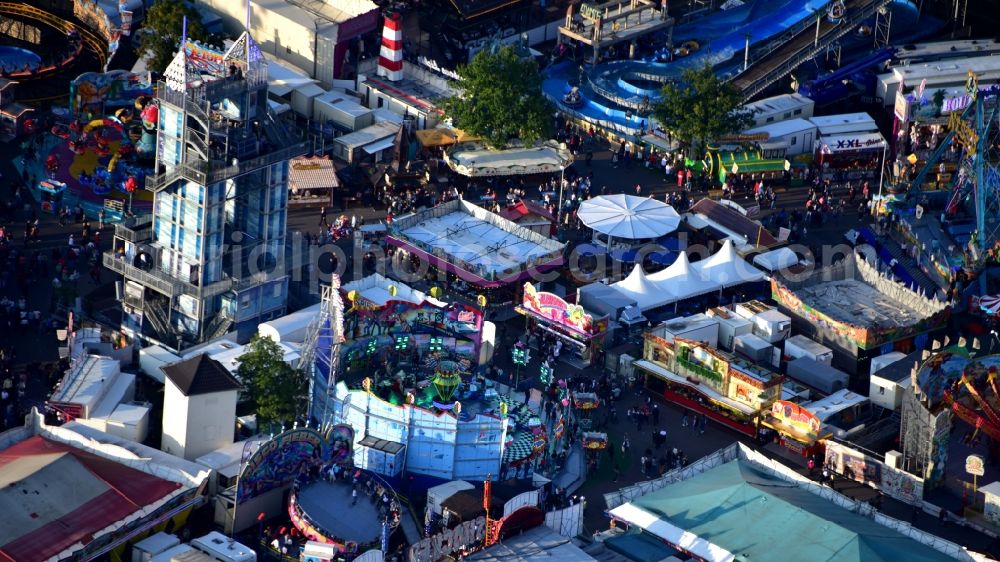 Bonn from above - Fair - event location at festival on Markt in the district Puetzchen-Bechlinghoven in Bonn in the state North Rhine-Westphalia, Germany