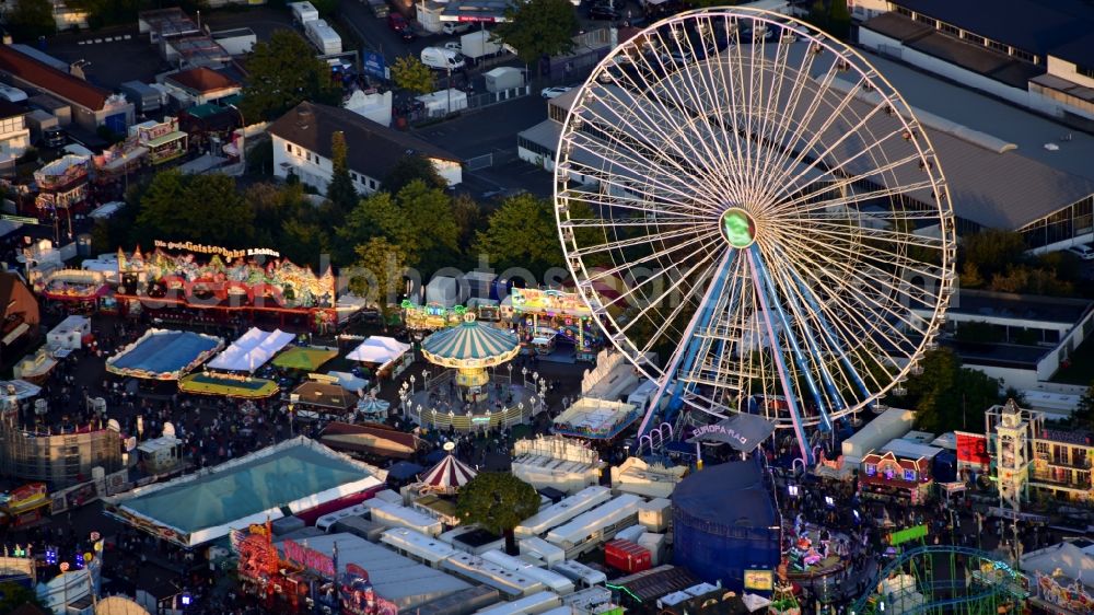 Bonn from above - Fair - event location at festival on Markt in the district Puetzchen-Bechlinghoven in Bonn in the state North Rhine-Westphalia, Germany