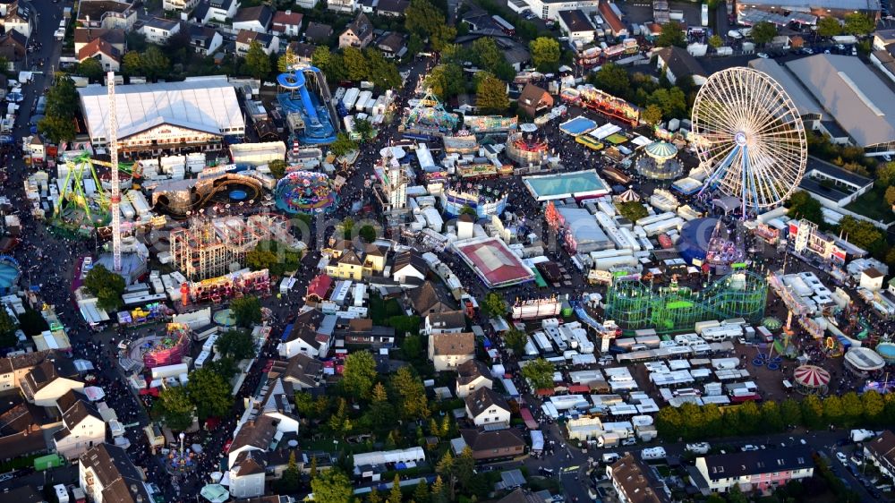 Bonn from above - Fair - event location at festival on Markt in the district Puetzchen-Bechlinghoven in Bonn in the state North Rhine-Westphalia, Germany