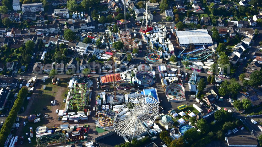 Bonn from above - Fair - event location at festival Puetzchens Markt on Markt in the district Puetzchen-Bechlinghoven in Bonn in the state North Rhine-Westphalia, Germany