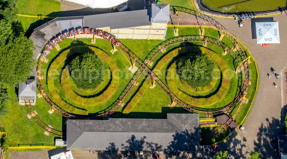 Aerial photograph Bottrop - Fair - event location at festival castle park Am Dornbusch in Bottrop in the state North Rhine-Westphalia