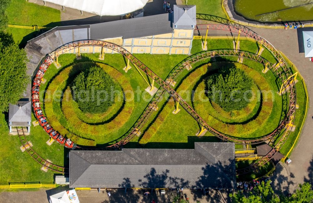 Bottrop from above - Fair - event location at festival castle park Am Dornbusch in Bottrop in the state North Rhine-Westphalia