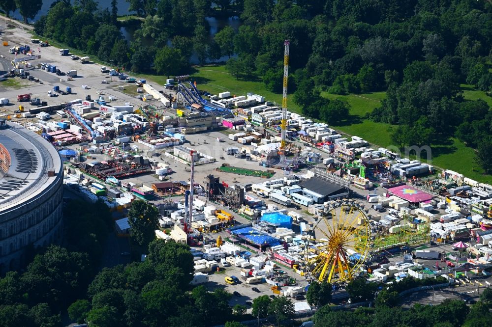 Aerial image Nürnberg - Fair - event location at festival on Volksfestplatz in the district Dutzendteich in Nuremberg in the state Bavaria, Germany