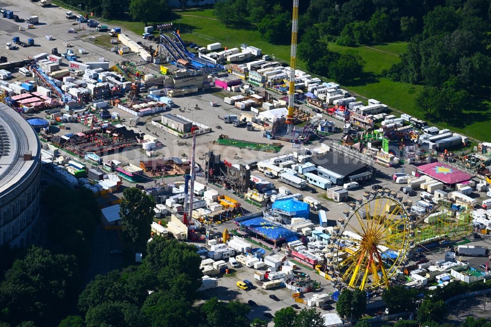 Nürnberg from above - Fair - event location at festival on Volksfestplatz in the district Dutzendteich in Nuremberg in the state Bavaria, Germany