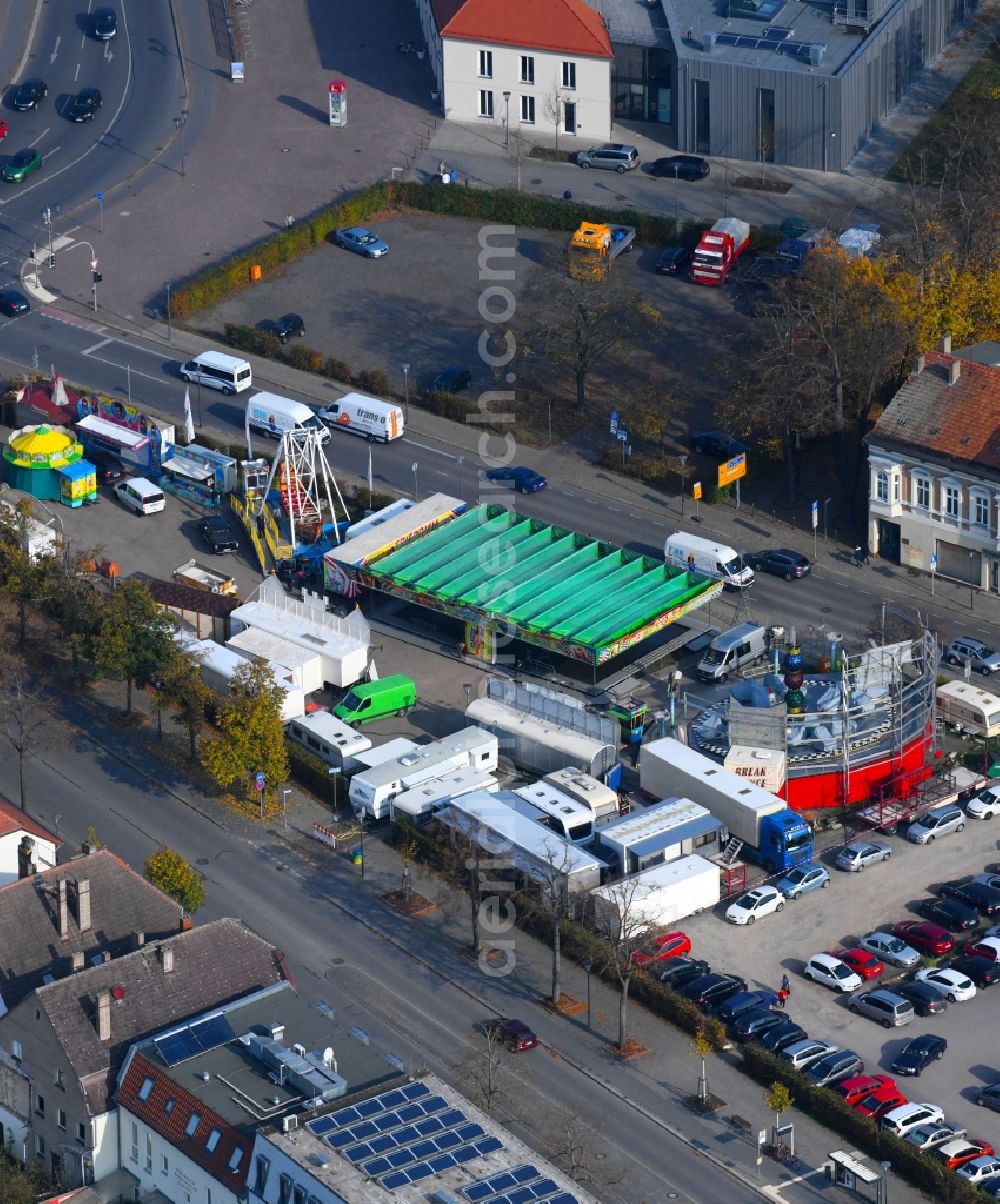 Oranienburg from the bird's eye view: Fair - event location at festival on Berliner Strasse - Breite Strasse in Oranienburg in the state Brandenburg, Germany