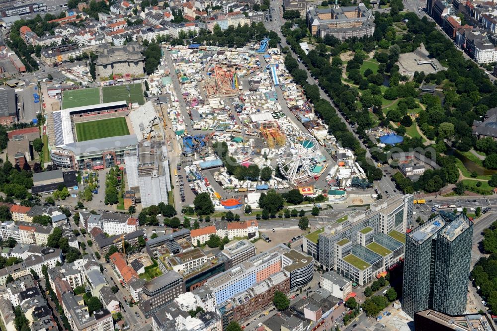 Aerial photograph Hamburg - Fair - event location at festival Hamburger Dom in Hamburg in Germany