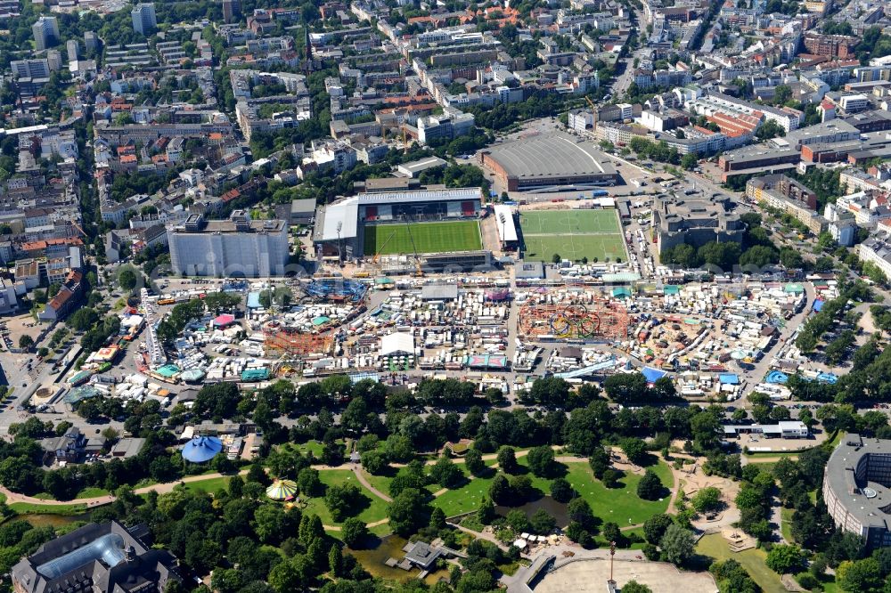 Hamburg from above - Fair - event location at festival Hamburger Dom in Hamburg in Germany