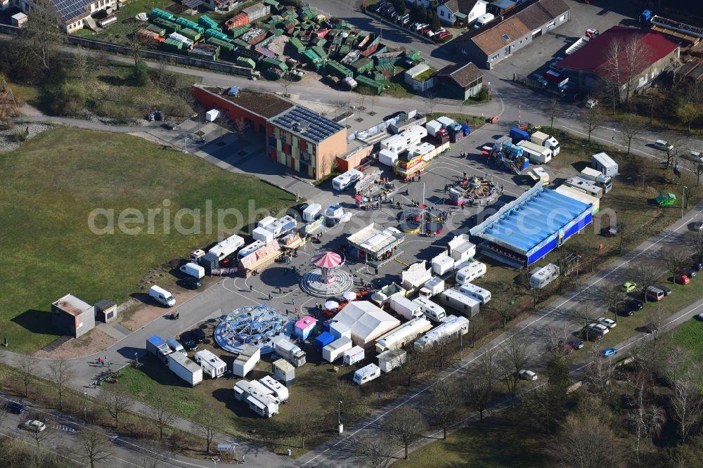 Aerial photograph Rheinfelden (Baden) - Fair - event location at spring festival in the area Tutti-Kiesi in Rheinfelden (Baden) in the state Baden-Wurttemberg, Germany