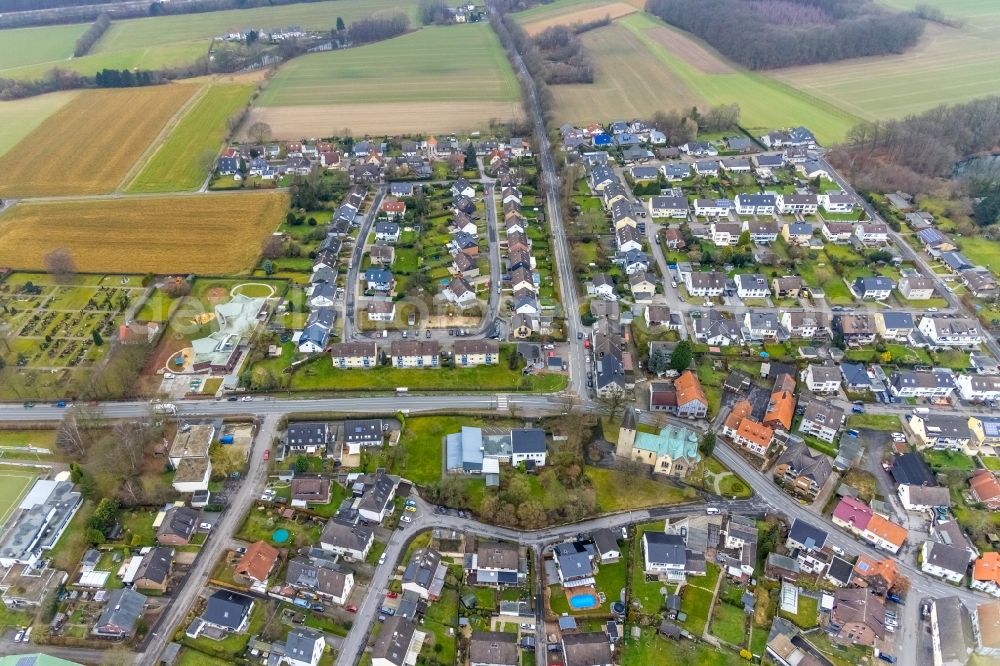 Aerial photograph Opherdicke - Kindergarten building and Nursery school on Unnaer Strasse in Opherdicke in the state North Rhine-Westphalia, Germany